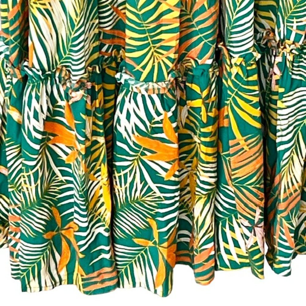 Betsey Johnson Pink Label Palm Patterned Maxi Dress - Pepper Green - M - Picture 8 of 12